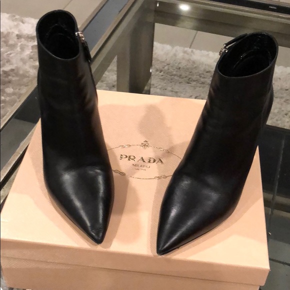 Prada Shoes - Prada Black Leather Booties